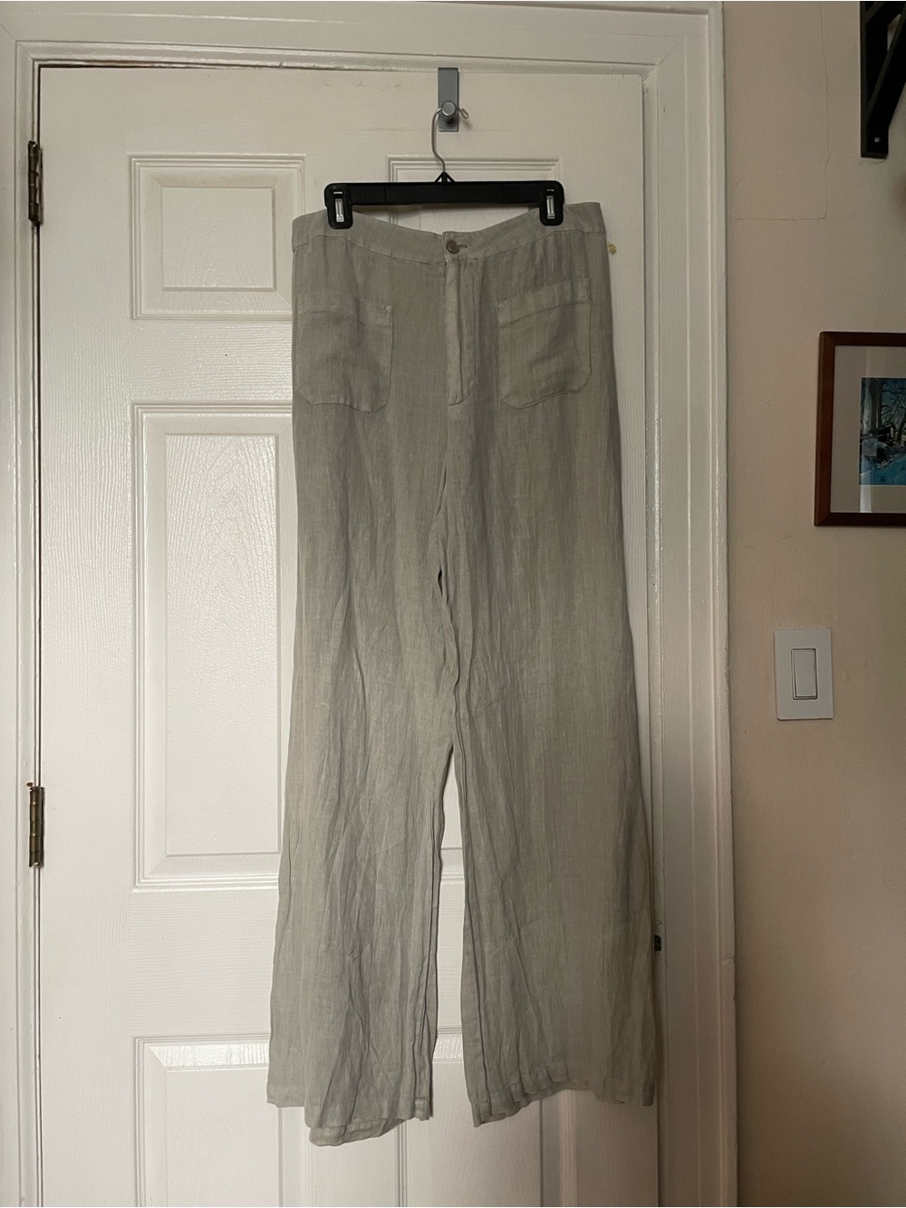 Zara Wide-Leg Linen breezy  Pants Trousers sz L